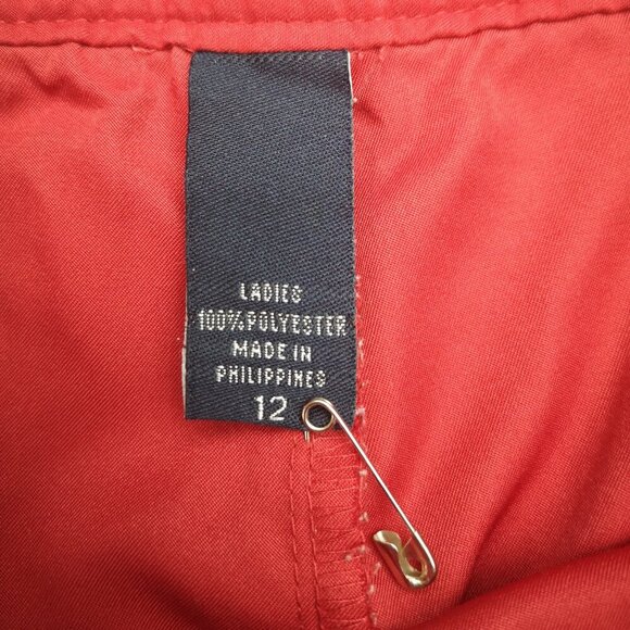 Izod Ladies Size 12 X-tra Dry Ankle Length Red Straight Wide Legs Golf Pants - Picture 4 of 12